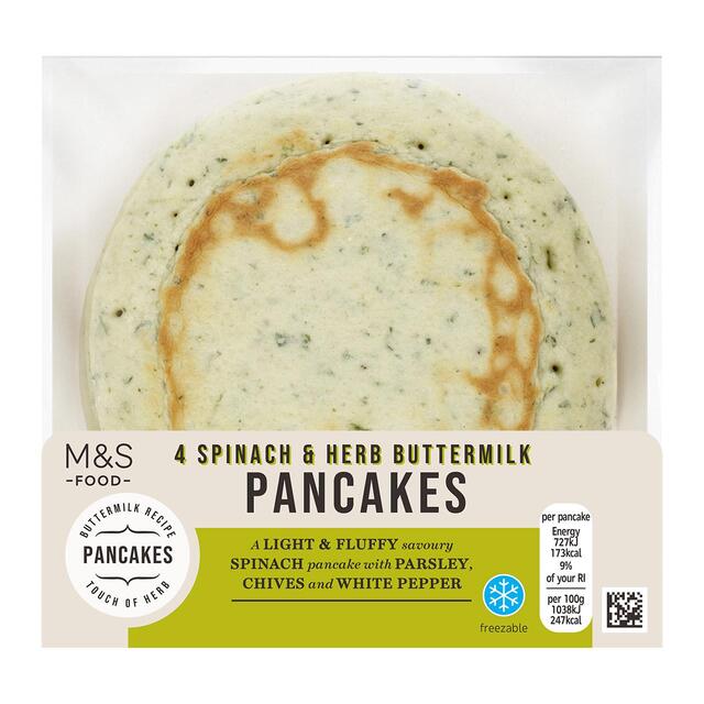 M&S 4 Spinach & Herb Buttermilk Pancakes thumbnail 3
