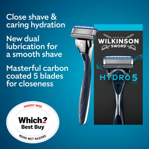 Wilkinson Sword Hydro 5 Mens 1 Razor + 6 Blade Refills Pack thumbnail 3
