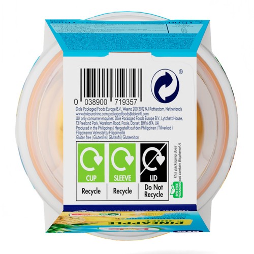 Dole Tropical Gold Pineapple Chunks in Juice Fruit Pot thumbnail 4