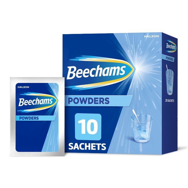 Beechams Cold & Flu Powders, Pain & Fever Relief, Aspirin & Caffeine