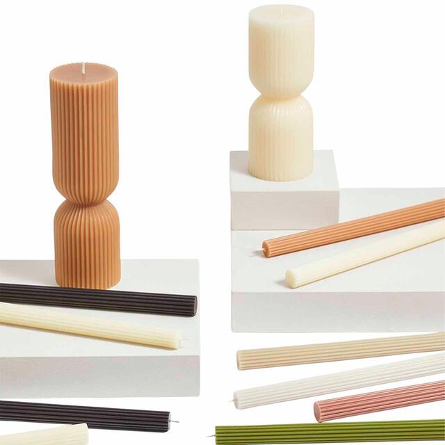 M&S Ridged Dinner Candles, Pastel thumbnail 4