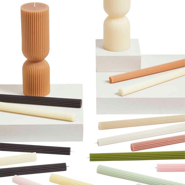 M&S Set of 5 Ridged Dinner Candles , Multi thumbnail 4