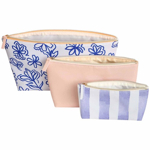M&S Wash Bag Trio, Blue Mix thumbnail 2