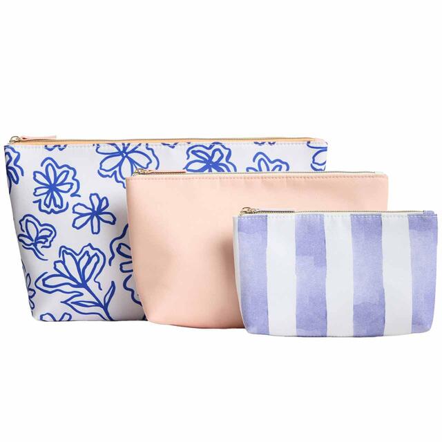 M&S Wash Bag Trio, Blue Mix thumbnail 3