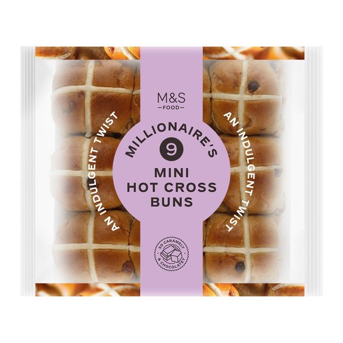 M&S 9 Mini Millionaires Hot Cross Buns