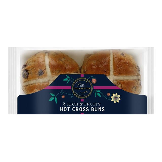 M&S Collection 2 Fruited Hot Cross Buns