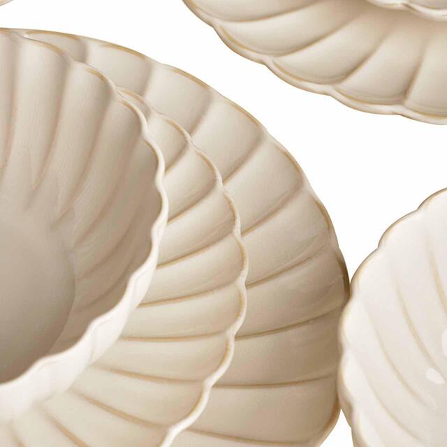 M&S Scallop 12 Piece Dinner Set, Natural thumbnail 4