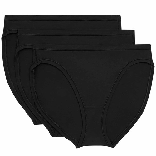 M&S Body Flexifit High Leg Knickers, 3 pack, 12, Black