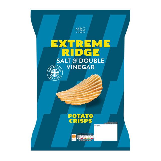 M&S Salt & Double Vinegar Extreme Ridge Cut Crisps thumbnail 2