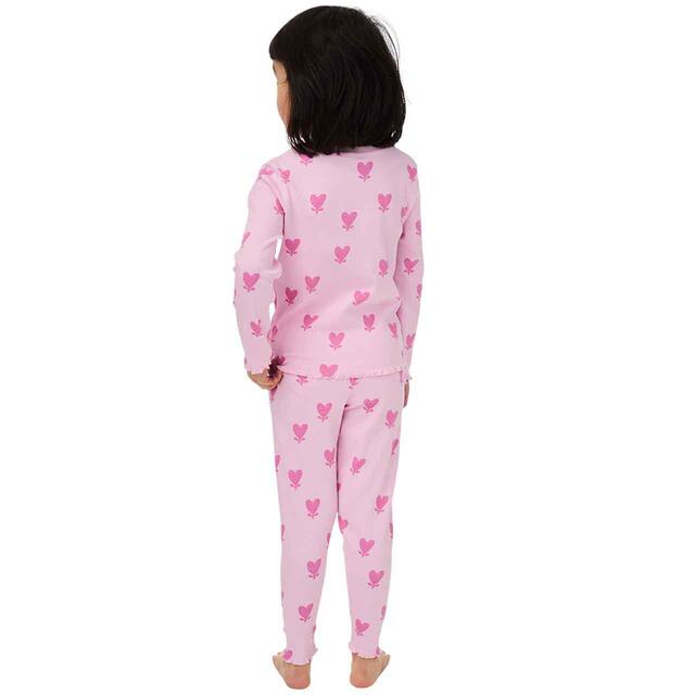 M&S Heart Stem Rib PJ, 2-3 Years, Pink Mix thumbnail 3