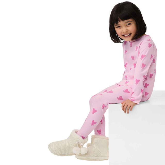 M&S Heart Stem Rib PJ, 2-3 Years, Pink Mix thumbnail 4