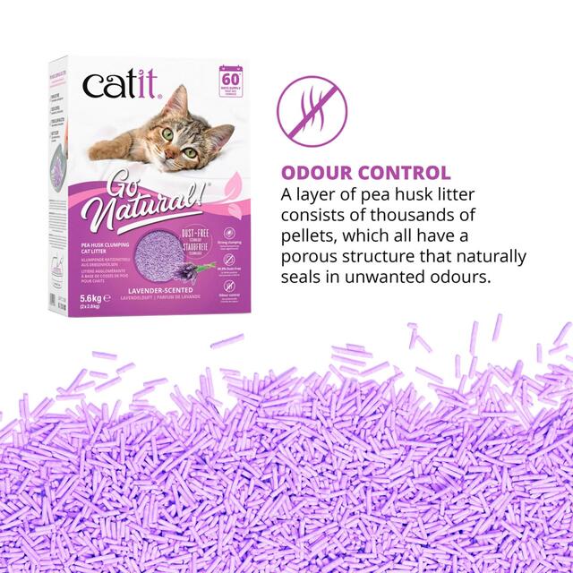 Catit Go Natural Pea Husk Litter, Lavender thumbnail 5