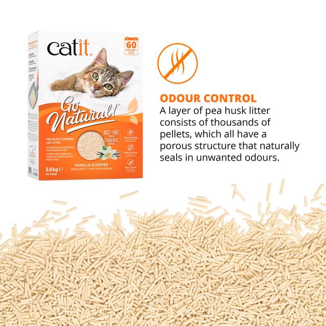 Catit Go Natural Pea Husk Litter, Vanilla thumbnail 5