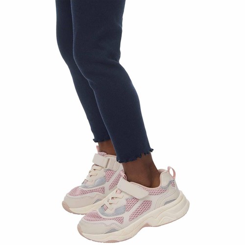 M&S Cotton Rich Plain Rib Leggings, 6-7 Years, Navy thumbnail 2