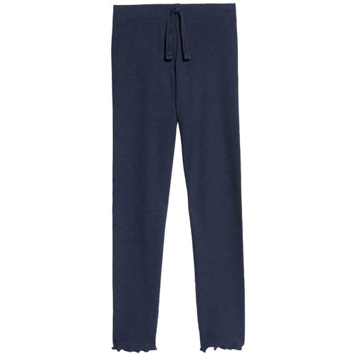 M&S Cotton Rich Plain Rib Leggings, 3-4 Years, Navy