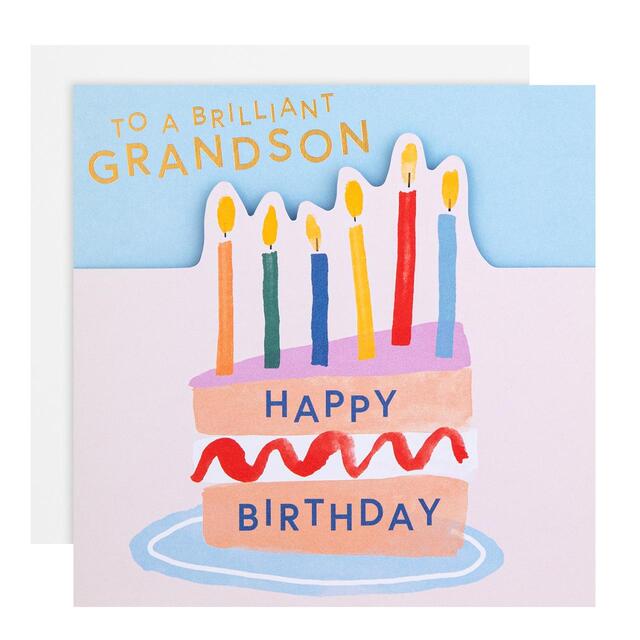 M&S Grandson Cake Birthday Card