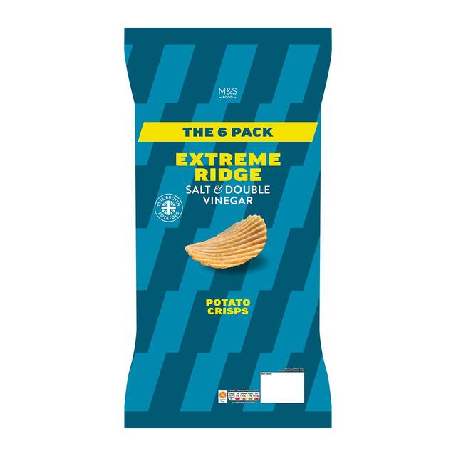 M&S Salt & Double Vinegar Extreme Ridge Cut Crisps Multipack thumbnail 2
