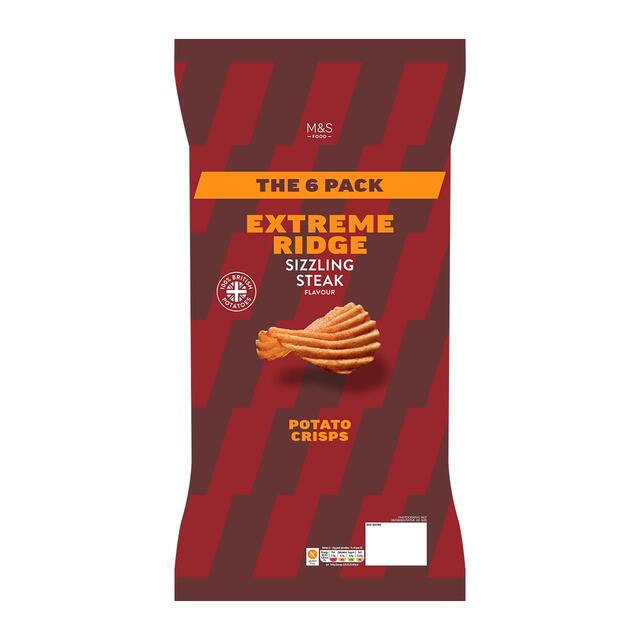 M&S Sizzling Steak Extreme Ridge Cut Crisps Multipack thumbnail 2