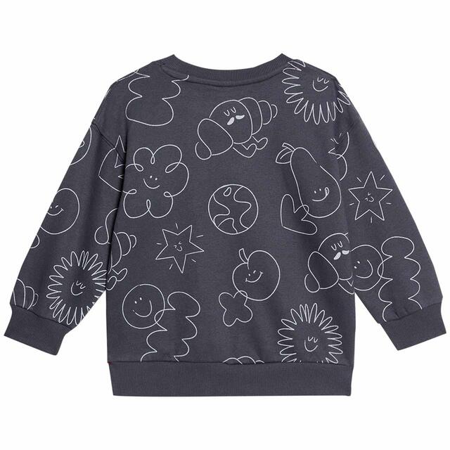 M&S Doodle Print Sweatshirt, 7-8 Years, Charcoal thumbnail 2