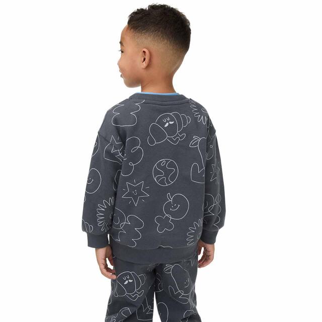 M&S Doodle Print Sweatshirt, 7-8 Years, Charcoal thumbnail 3