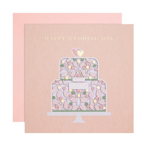 M&S Flower Cake Happy Wedding Card