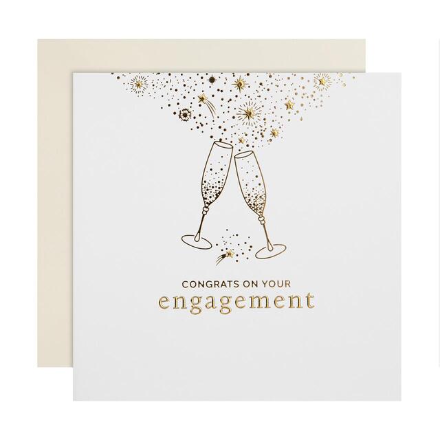 M&S Gold Champagne Engagement Card