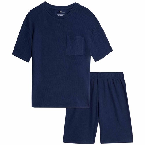 M&S Waffle Shorts, 2-3 Years, Indigo