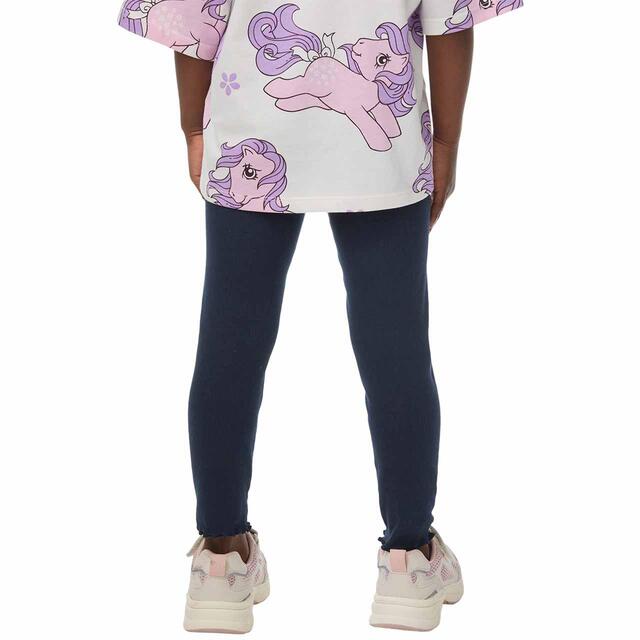 M&S Cotton Rich Plain Rib Leggings, 2-7 Years, Navy thumbnail 3