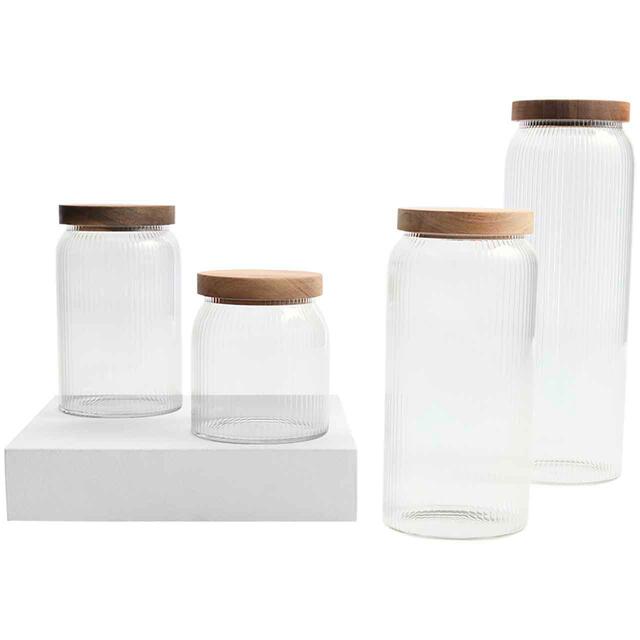 M&S Medium Ribbed Glass Storage Jar thumbnail 3