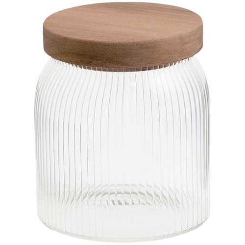 M&S Small Ribbed Glass Storage Jar