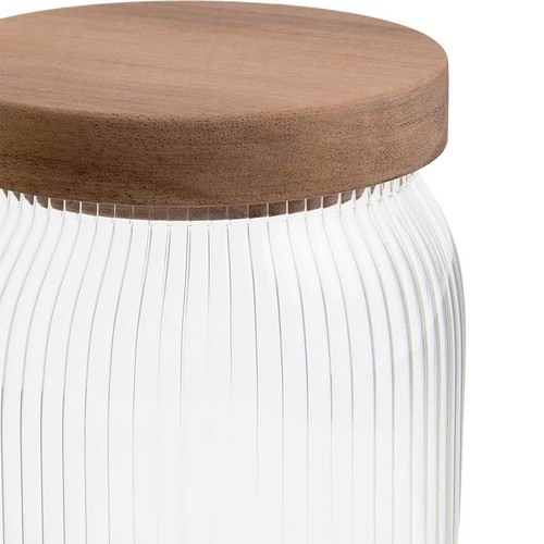 M&S Small Ribbed Glass Storage Jar thumbnail 2