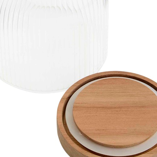 M&S Small Ribbed Glass Storage Jar thumbnail 3