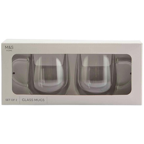 M&S Double Wall Mugs, 2 pack