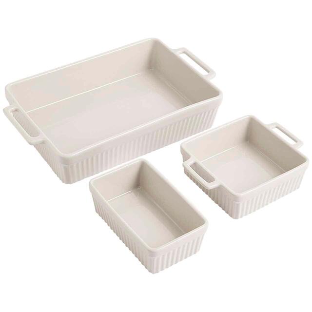 M&S Nesting Ceramic Oven Dishes, Natural, 3 pack thumbnail 3