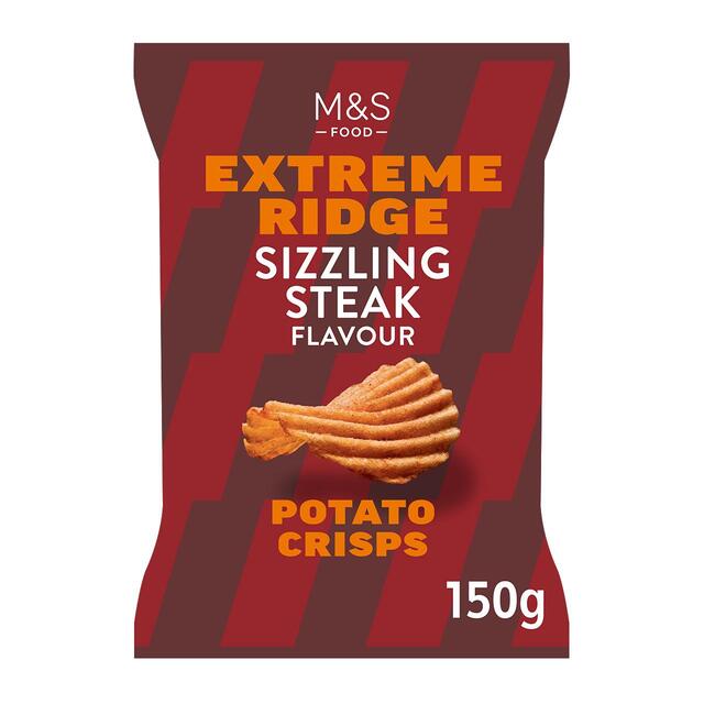 M&S Sizzling Steak Extreme Ridge Cut Crisps