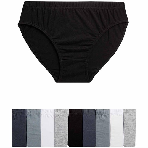 M&S Boys Pure Cotton Briefs, 8-9 Years, Grey