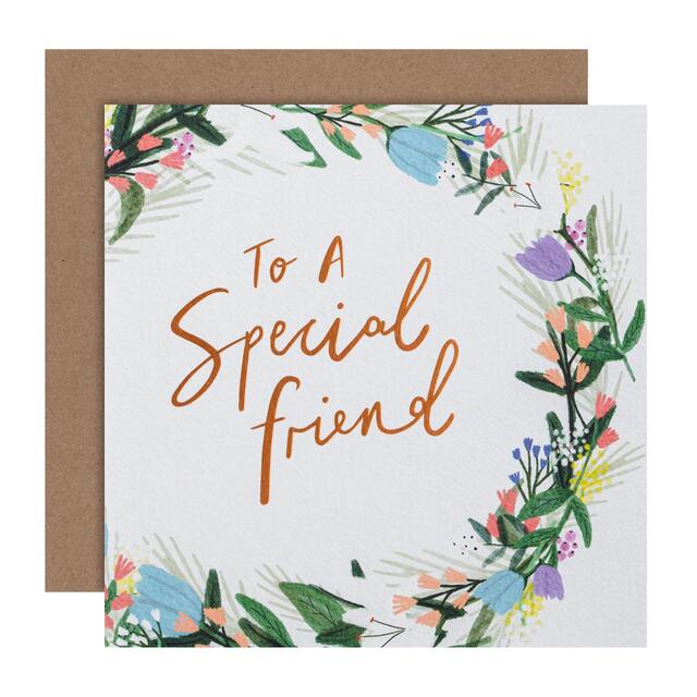 M&S Floral Wreath Special Friend Card