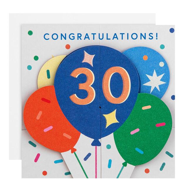 M&S 30th Birthday Balloons Card thumbnail 2