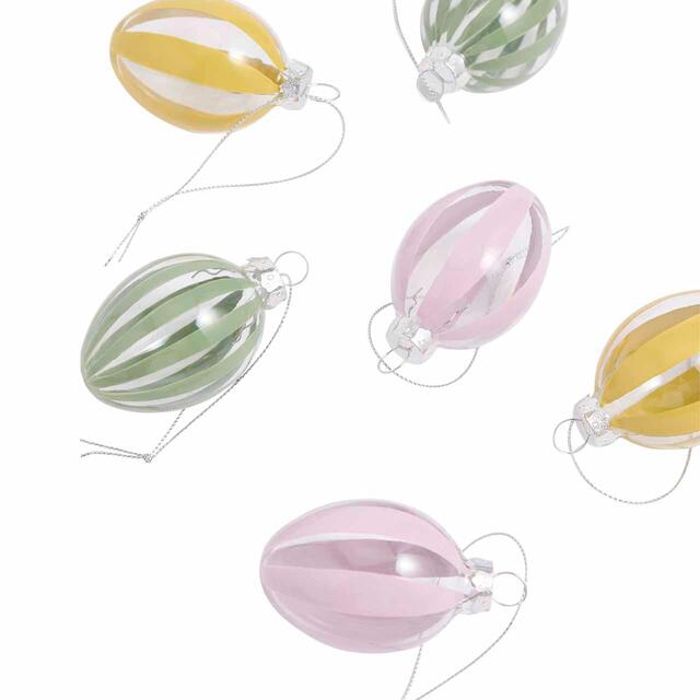 M&S Printed Glass Eggs Easter Decorations thumbnail 2