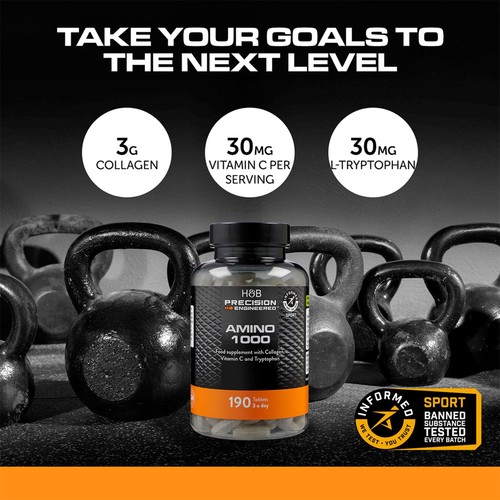H&B Precision Engineered Amino Acid 1000mg Tablets thumbnail 2