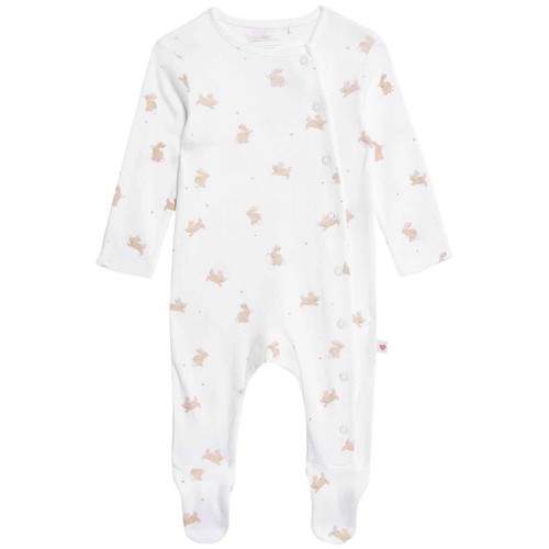 M&S Pure Cotton Bunny Sleepsuits, 12-18 Months, Light Pink thumbnail 2