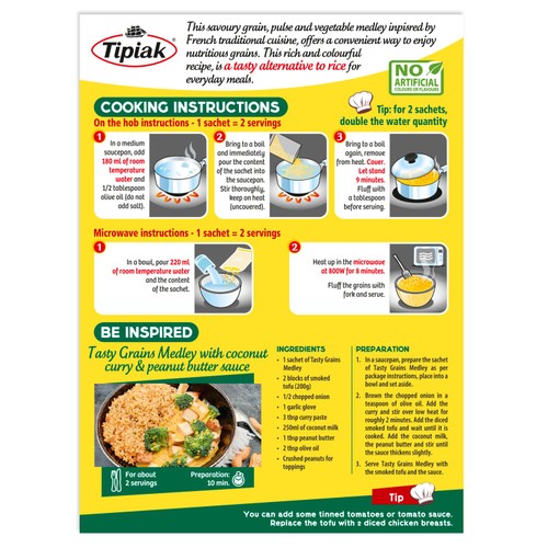 Tipiak Tasty Grains Wheat Barley Oats with Lentils Lupin & Vegetables thumbnail 3