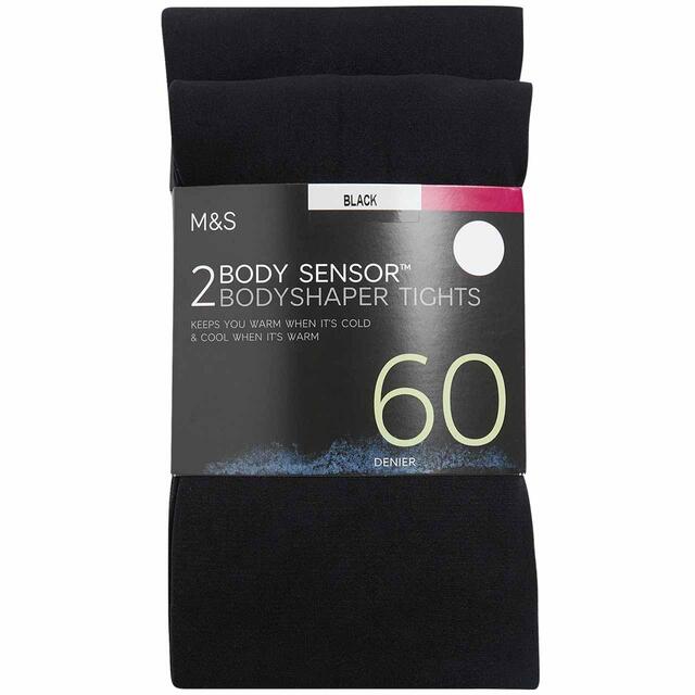 M&S Womens Denier Body Sensor Body Shaping Tights, S-XL, Black
