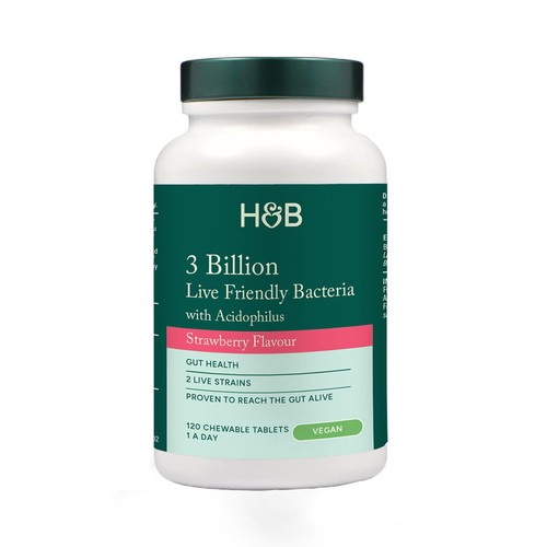Holland & Barrett Chewable Friendly Bacteria Strawberry 3 Billion