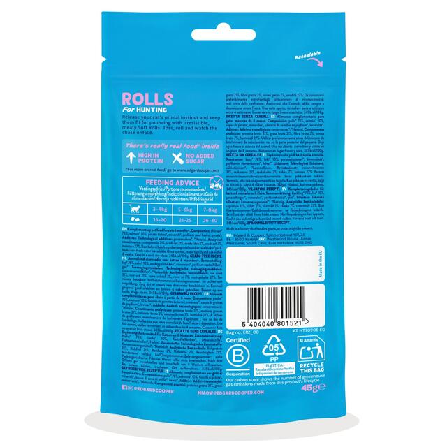 Edgard & Cooper Natural Cat Treat Soft Rolls with Salmon and Chicken thumbnail 2