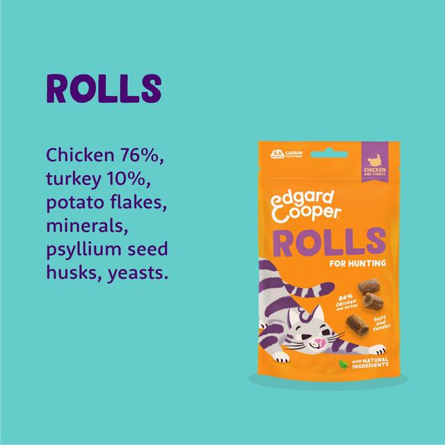 Edgard & Cooper Natural Cat Treat Soft Rolls with Chicken and Turkey thumbnail 4