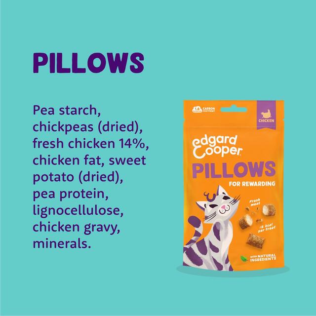 Edgard & Cooper Natural Cat Treat Pillows with Chicken thumbnail 2