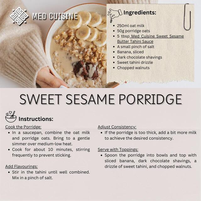 Med Cuisine Sweet Sesame Butter Tahini Sauce thumbnail 2
