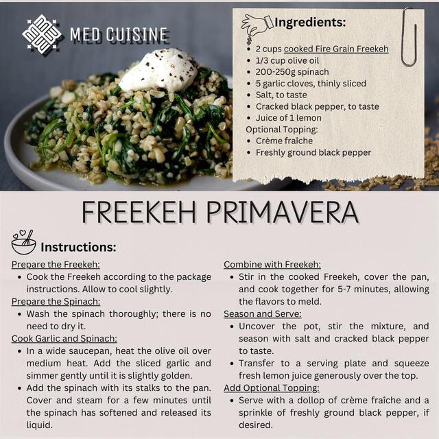 Med Cuisine Roasted Smoked Green Freekeh thumbnail 2