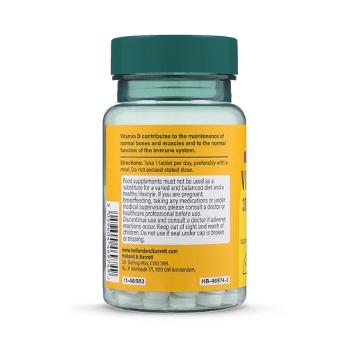 Holland & Barrett Vitamin D 3000 I.U. 75ug  thumbnail 2